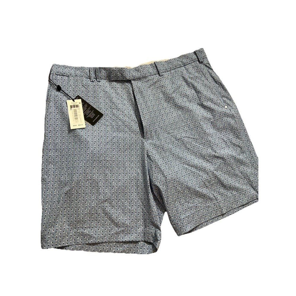 RLX Ralph Lauren Mens 38 Spyglass Blue Geometric Stretch Golf Shorts